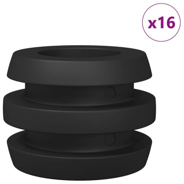 vidaXL Στηρίγματα Σαλαγκάρας 16 τμχ. Μαύρο 3 x 3 x 2 εκ TPE