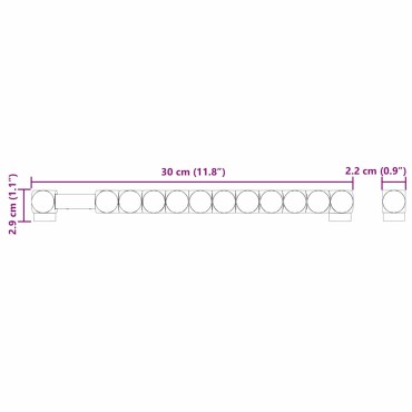 vidaXL Μπρατσάκια ποδοσφαίρου 2 τμχ. Μαύρο 30 x 2,2 x 2,9 εκ. HIPS