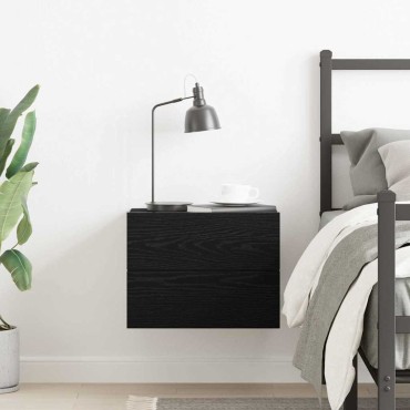 vidaXL Κομοδίνο Μαύρη Οξυά 40x30x30cm Επεξεργασμένο Ξύλο 1 τεμ.