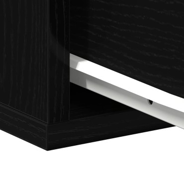 vidaXL Κομοδίνο 2 τεμ. Μαύρη Οξυά 40x30x30cm Επεξεργασμένο Ξύλο