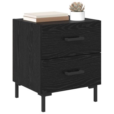 vidaXL Κομοδίνο Μαύρη Οξυά 40x35x47,5cm Επεξεργασμένο Ξύλο 1 τεμ.