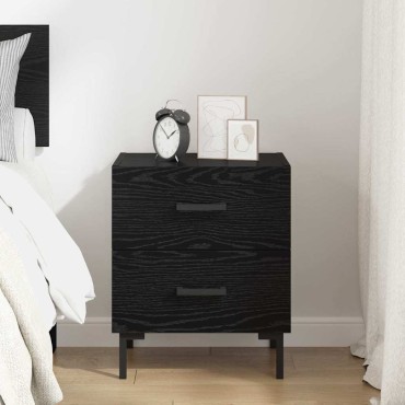 vidaXL Κομοδίνο Μαύρη Οξυά 40x35x47,5cm Επεξεργασμένο Ξύλο 1 τεμ.