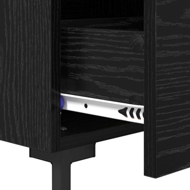 vidaXL Κομοδίνο Μαύρη Οξυά 40x35x47,5cm Επεξεργασμένο Ξύλο 1 τεμ.