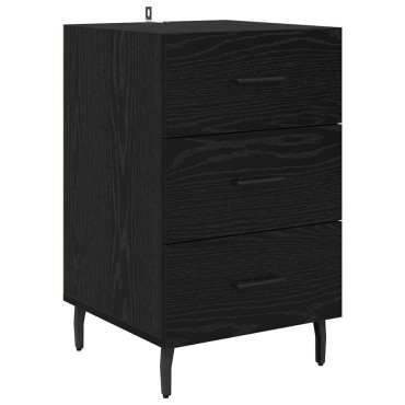 vidaXL Κομοδίνο Μαύρη Οξυά 40x40x66cm Επεξεργασμένο Ξύλο 1 τεμ.