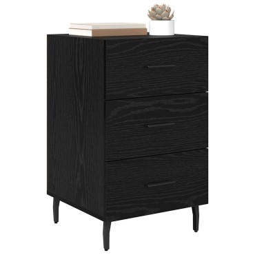 vidaXL Κομοδίνο Μαύρη Οξυά 40x40x66cm Επεξεργασμένο Ξύλο 1 τεμ.