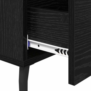vidaXL Κομοδίνο Μαύρη Οξυά 40x40x66cm Επεξεργασμένο Ξύλο 1 τεμ.