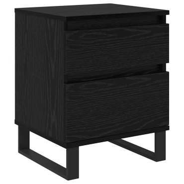 vidaXL Κομοδίνο Μαύρη Οξυά 40x35x50cm Επεξεργασμένο Ξύλο 1 τεμ.