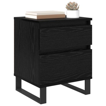 vidaXL Κομοδίνο Μαύρη Οξυά 40x35x50cm Επεξεργασμένο Ξύλο 1 τεμ.
