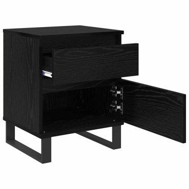 vidaXL Κομοδίνο Μαύρη Οξυά 40x35x50cm Επεξεργασμένο Ξύλο 1 τεμ.