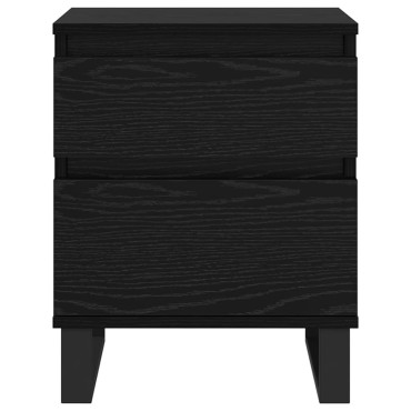 vidaXL Κομοδίνο Μαύρη Οξυά 40x35x50cm Επεξεργασμένο Ξύλο 1 τεμ.