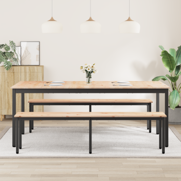 vidaXL Τραπεζαρία Φυσικό 200x100x75cm Στερεά ξυλεία πεύκου 1 τεμ.