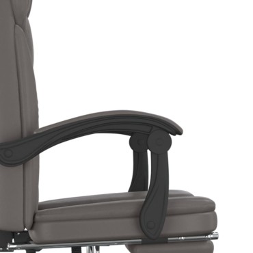 vidaXL Καρέκλα Γραφείου Ανακλινόμενη Γκρι Συνθετικό δέρμα 63x56x(112,5-122) cm 1 τεμ.