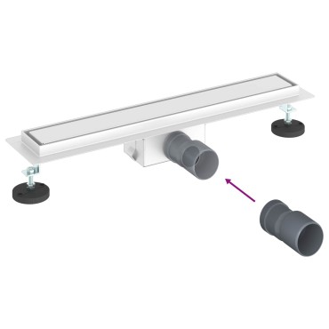 vidaXL 2 σε 1 εκροή ντους Ασημί 60 cm Ανοξείδωτο Ατσάλι 304