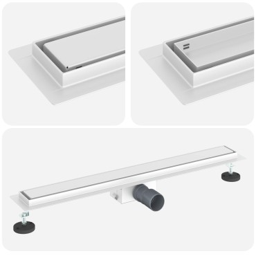 vidaXL 2 σε 1 εκροή ντους Ασημί 80 cm Ανοξείδωτο Ατσάλι 304