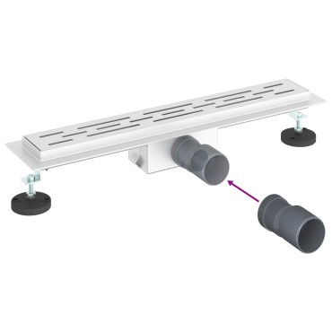 vidaXL Εκροή ντους με σχέδιο γραμμής Ασημί 60 cm Ανοξείδωτο Ατσάλι 304