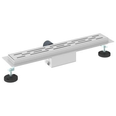 vidaXL Εκροή ντους με σχέδιο γραμμής Ασημί 60 cm Ανοξείδωτο Ατσάλι 304