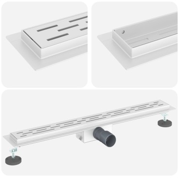 vidaXL Εκροή ντους με σχέδιο γραμμής Ασημί 70 cm Ανοξείδωτο Ατσάλι 304