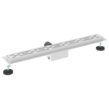 vidaXL Εκροή ντους με σχέδιο γραμμής Ασημί 80 cm Ανοξείδωτο Ατσάλι 304