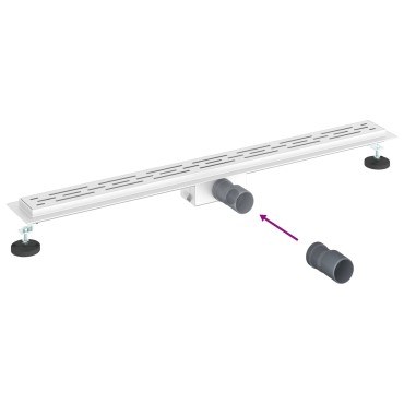vidaXL Εκροή ντους με σχέδιο γραμμής Ασημί 90 cm Ανοξείδωτο Ατσάλι 304