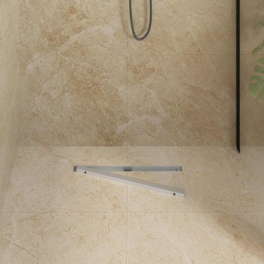 vidaXL 360° Νεροχύτης ντους με λεπτό μοντέλο Ασημί 50 cm