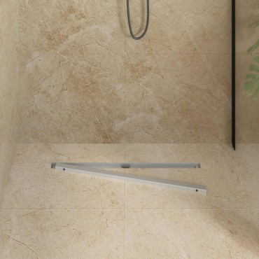 vidaXL 360° Νεροχύτης ντους με λεπτό μοντέλο Ασημί 70 cm