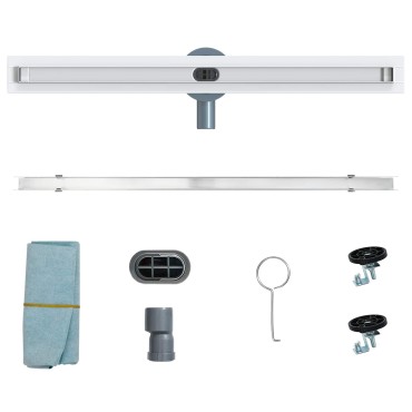 vidaXL 360° Νεροχύτης ντους με λεπτό μοντέλο Ασημί 70 cm