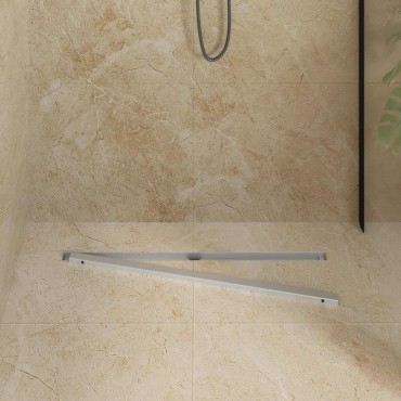 vidaXL 360° Νεροχύτης ντους με λεπτό μοντέλο Ασημί 80 cm