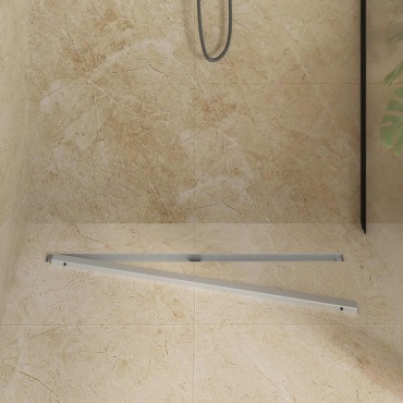 vidaXL 360° Νεροχύτης ντους με λεπτό μοντέλο Ασημί 90 cm