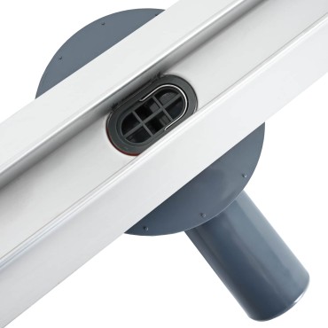 vidaXL 360° Νεροχύτης ντους με λεπτό μοντέλο Ασημί 90 cm
