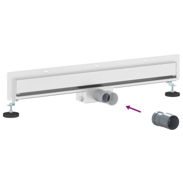 vidaXL Αποχέτευση Ντους Τοίχου Ασημί 70 cm Ανοξείδωτο Ατσάλι 304