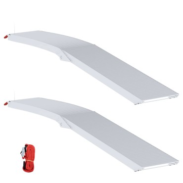 vidaXL Ράμπα Μοτοσικλέτας 680 κιλά 2 pcs Ασημί 205 x 28 x 5 εκ