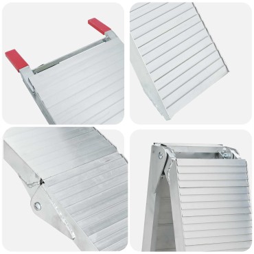 vidaXL Ράμπα Μοτοσικλέτας 680 κιλά 2 pcs Ασημί 205 x 28 x 5 εκ