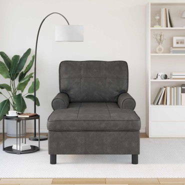 vidaXL Χαλάρωση με μαξιλάρι Μαύρο 91x157x91cm Τεχνητό Δέρμα
