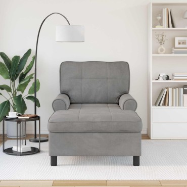 vidaXL Χαλάρωση με μαξιλάρι Ανοιχτό γκρι 91x157x91cm Βελούδο