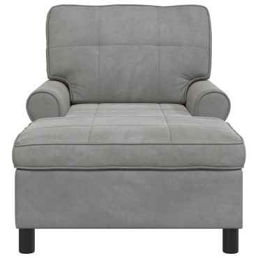 vidaXL Χαλάρωση με μαξιλάρι Ανοιχτό γκρι 91x157x91cm Βελούδο
