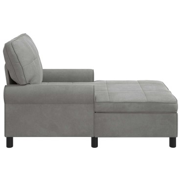 vidaXL Χαλάρωση με μαξιλάρι Ανοιχτό γκρι 91x157x91cm Βελούδο