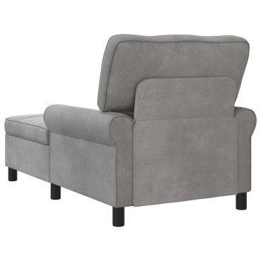 vidaXL Χαλάρωση με μαξιλάρι Ανοιχτό γκρι 91x157x91cm Βελούδο