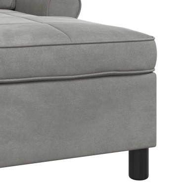 vidaXL Χαλάρωση με μαξιλάρι Ανοιχτό γκρι 91x157x91cm Βελούδο