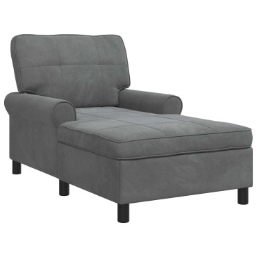 vidaXL Χαλάρωση με μαξιλάρι Σκούρο Γκρι 91x157x91cm Βελούδο