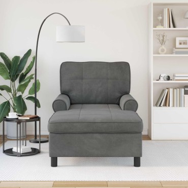 vidaXL Χαλάρωση με μαξιλάρι Σκούρο Γκρι 91x157x91cm Βελούδο