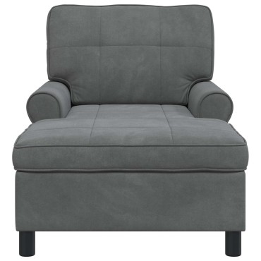 vidaXL Χαλάρωση με μαξιλάρι Σκούρο Γκρι 91x157x91cm Βελούδο