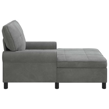 vidaXL Χαλάρωση με μαξιλάρι Σκούρο Γκρι 91x157x91cm Βελούδο