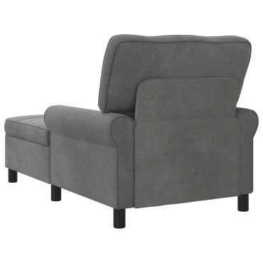 vidaXL Χαλάρωση με μαξιλάρι Σκούρο Γκρι 91x157x91cm Βελούδο