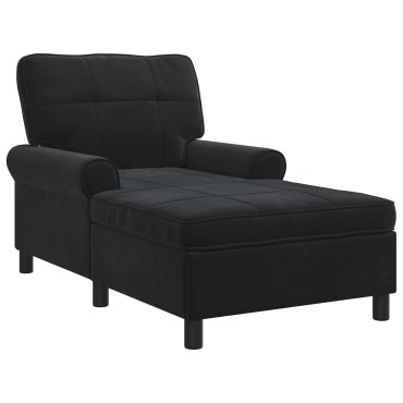 vidaXL Χαλάρωση με μαξιλάρι Μαύρο 91x157x91cm Βελούδο