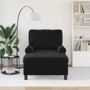 vidaXL Χαλάρωση με μαξιλάρι Μαύρο 91x157x91cm Βελούδο