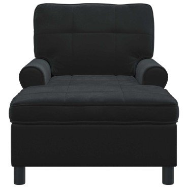 vidaXL Χαλάρωση με μαξιλάρι Μαύρο 91x157x91cm Βελούδο