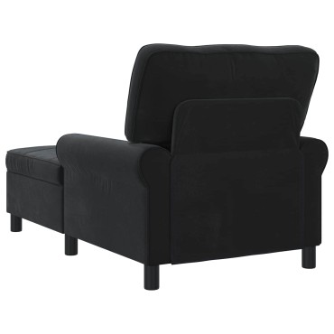 vidaXL Χαλάρωση με μαξιλάρι Μαύρο 91x157x91cm Βελούδο