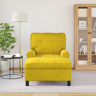 vidaXL Χαλάρωση με μαξιλάρι Κίτρινο 91x157x91cm Βελούδο