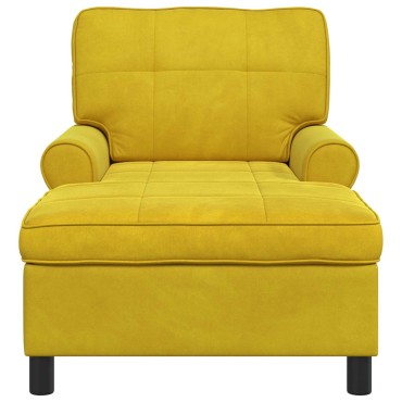 vidaXL Χαλάρωση με μαξιλάρι Κίτρινο 91x157x91cm Βελούδο