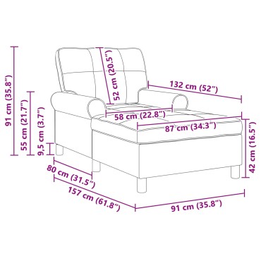 vidaXL Χαλάρωση με μαξιλάρι Κρεμ 91x157x91cm Βελούδο